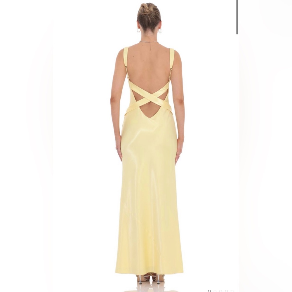 Lucy in the Sky Yellow Satin dress, NWT